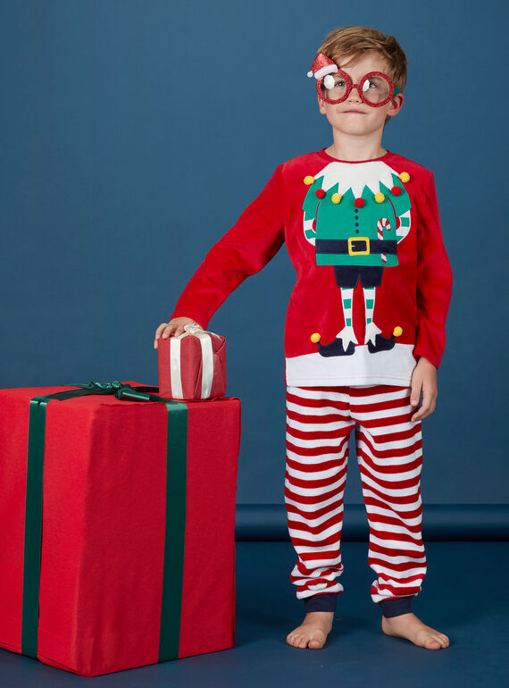 Pijama criança menino padrão duende de Natal KEGOPYJNOLU / 20WH12R2PYJ050