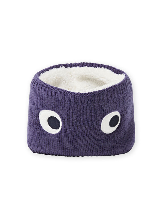 Snood de malha azul noite com padrão de olhos bebé menino MYUTUSNOO / 21WI1051SNOC234