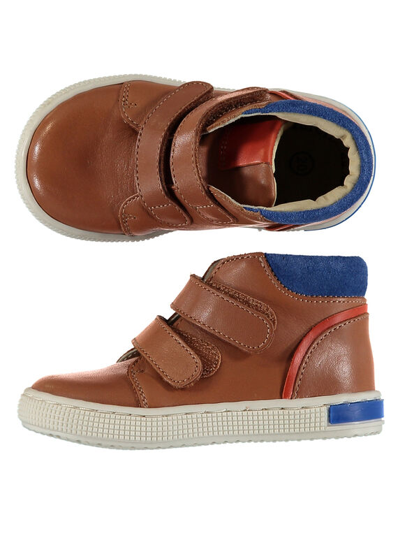 Sapatilhas couro camel bebé menino GBGBASMEL / 19WK38I4D3F804