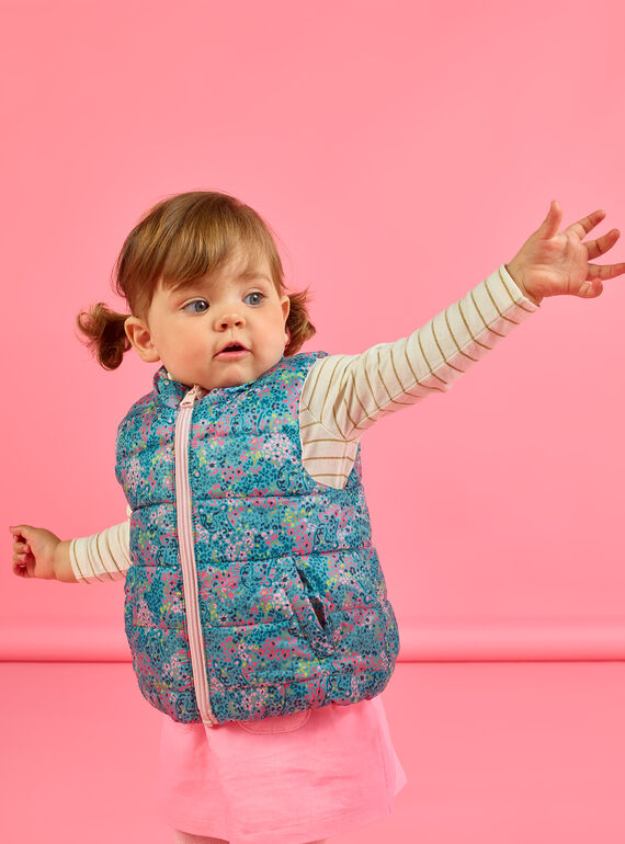 Blusão reversível estampado florido bebé menina MIKADOUNEX / 21WG0953D3E612