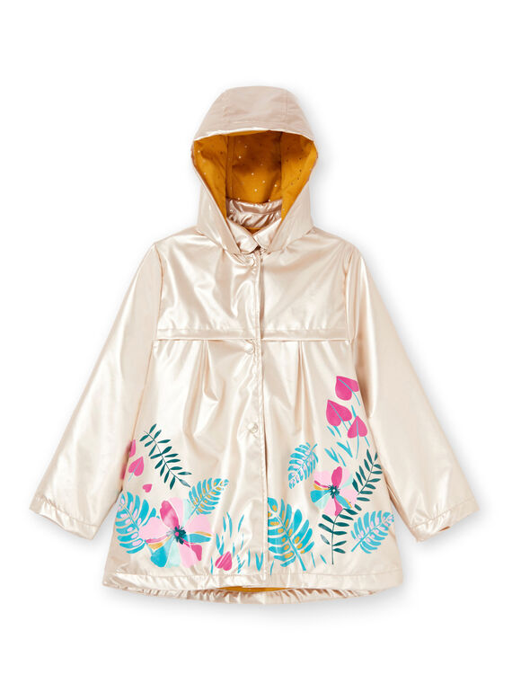 Impermeável dourado e estampado florido LANAUIMPER / 21S901R2IMPK008