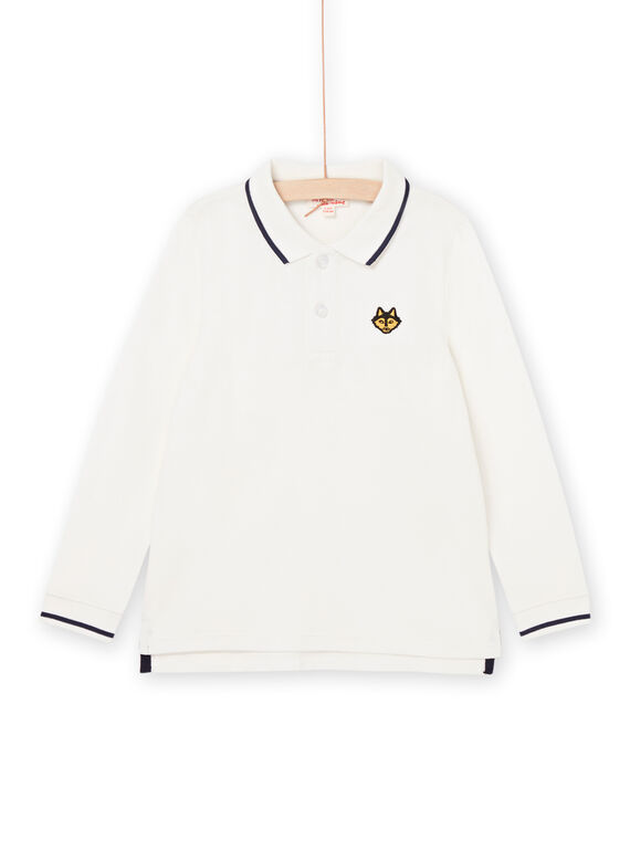 Polo branco com padrão cabeça de lobo bordada POJOPOL2 / 22W902D6POL001