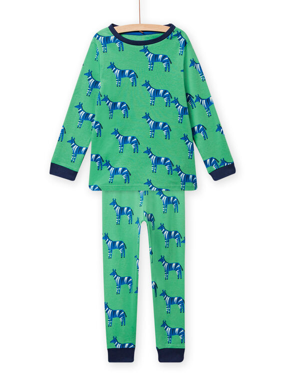 Conjunto pijama verde com estampado zebra menino NEGOPYJZEB / 22SH12E5PYJ607