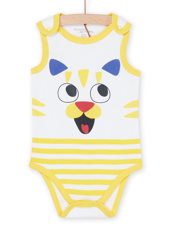 Body branco e amarelo sem mangas REGABODTET / 23SH14E4BDL000