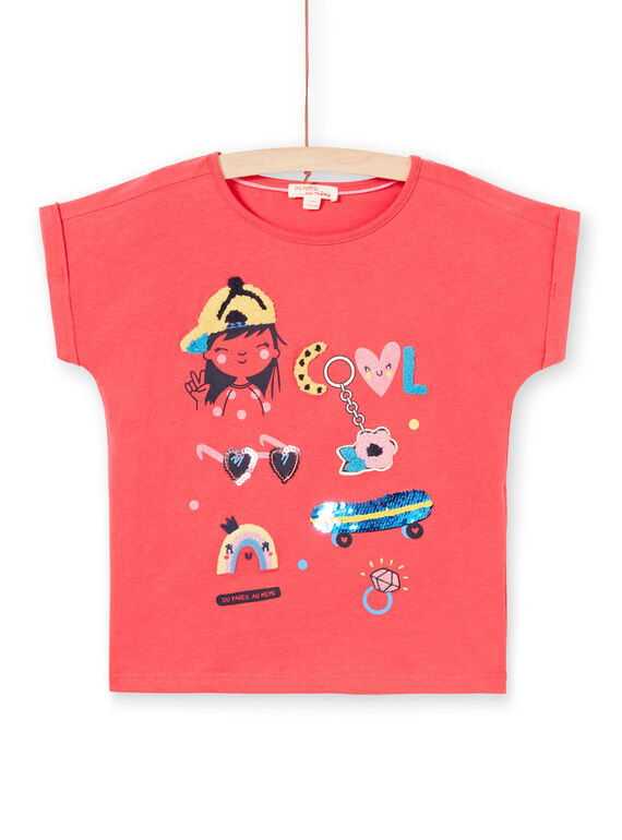 T-shirt de mangas curtas vermelho menina LAHATI1 / 21S901X1TMCF506