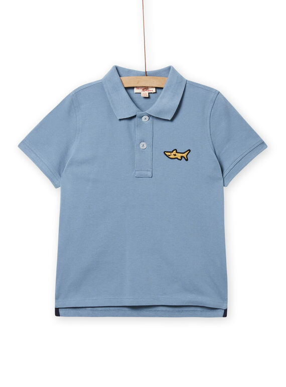 Polo liso com piqué azul-ártico menino NOJOPOL5 / 22S90263POLC219