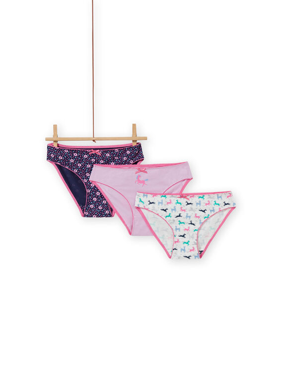 Pack de 3 cuecas a condizer unicórnios menina MEFALOTLIC2 / 21WH11C1D5L001