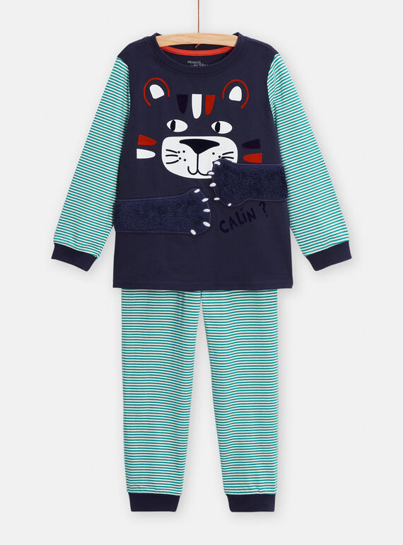 Pijama azul com animação de tigre menino TEGOPYJTIG / 24SH124APYJ705
