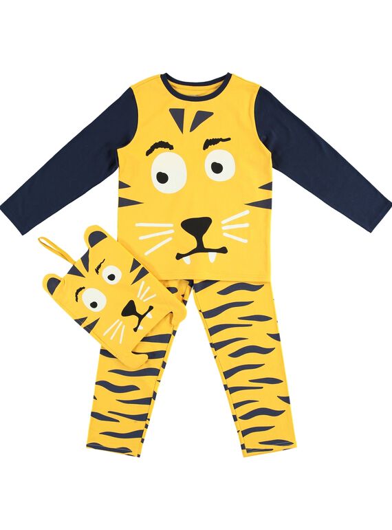 Pijama disfarce amarelo criança menino com arrumação JEGOPYJMAN3 / 20SH12L1PYG106