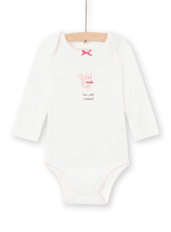 Body recém-nascido menina de mangas curtas estampado manchas e esquilo LEFIBODECU / 21SH1329BDL001