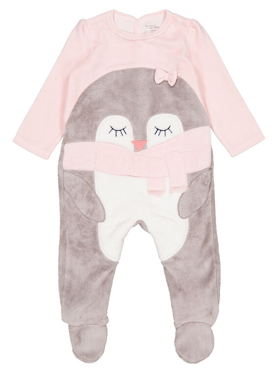 Babygro rosa em veludo e soft boa menina GEFIGREPIN / 19WH13N3GRE307
