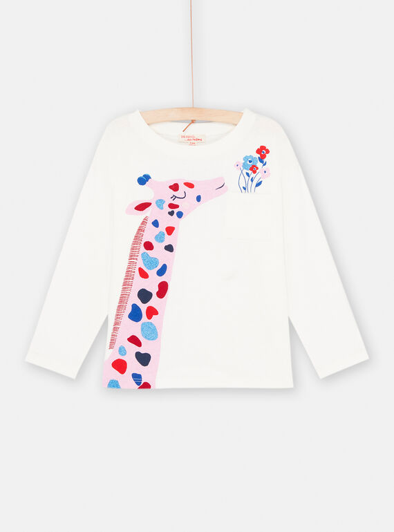 T-shirt cru com padrão de girafa menina SAFORTEE4 / 23W901K1TML001
