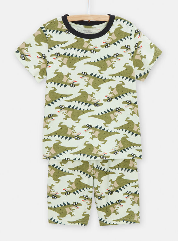 Pijama verde com estampado de dinossauro menino TEGOPYCTREX / 24SH1255PYJG601