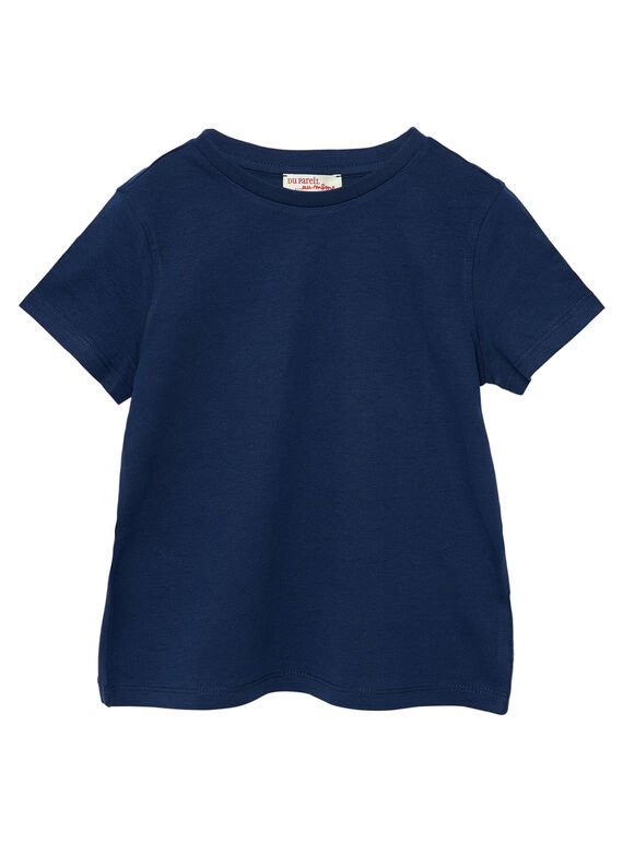 T-shirt mangas curtas menino liso azul-marinho JOESTI2 / 20S90261D31070