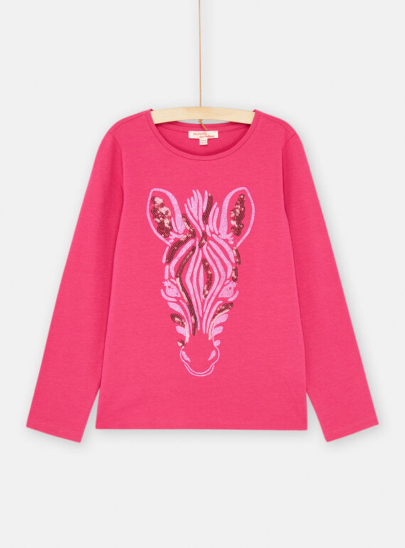 T-shirt fúcsia de mangas compridas SAJOYTEE4 / 23W901F5TML304