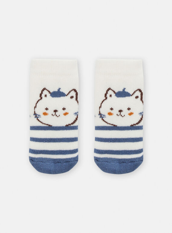 Meias brancas com estampado de gato menina TOU1CHO3 / 24SF41H1SOQA001