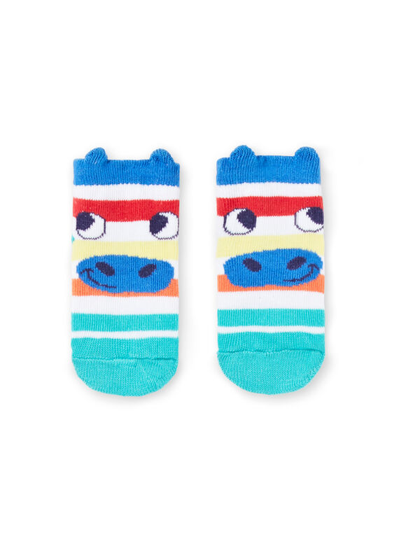 Meias às riscas coloridas com padrão cabeça de zebra bebé menino JYUMARCHO1 / 20SI10P2SOQ000