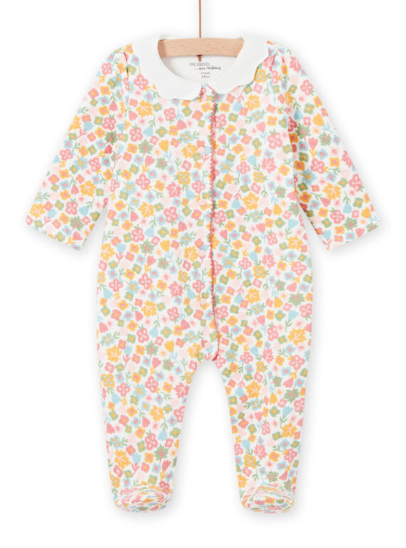 Babygro com estampado florido e gola fantasia bebé menina MEFIGRESAU / 21WH1394GRE001