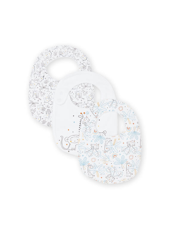 Pack de 3 babetes branco com estampado animal ROU2BAV / 23SF42I1BAV000