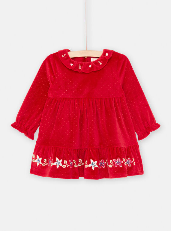 Vestido vermelho de festa para bebé menina SIWAYROB1 / 23WG09S2ROBF529