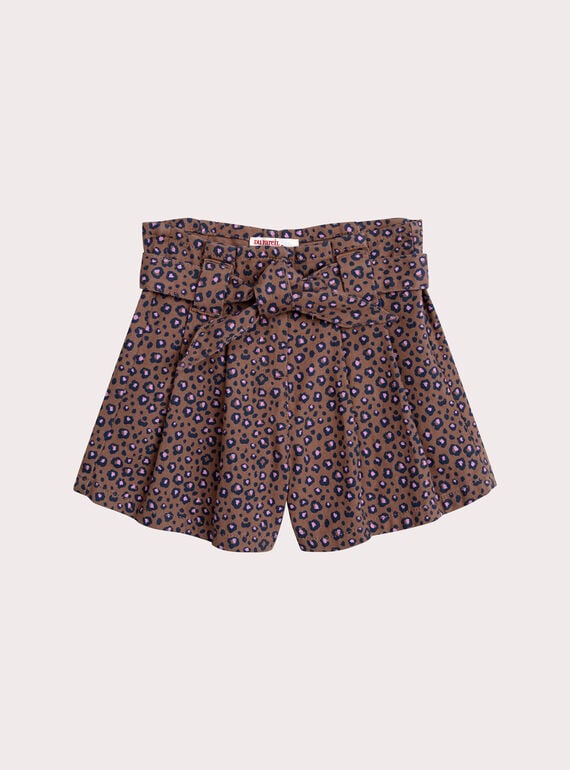 Calções com estampado de leopardo para menina