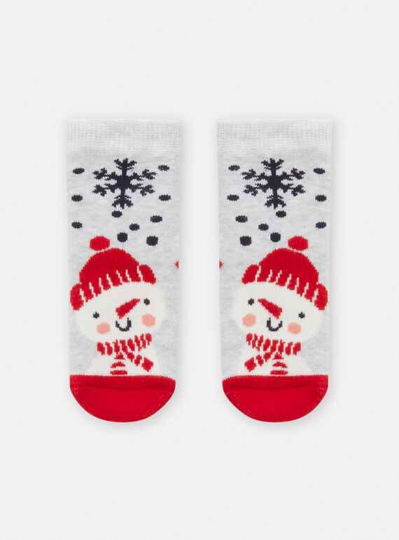Meias cinzento mesclado e vermelho para bebé menino SYUWAYCHO / 23WI10S1SOQJ922