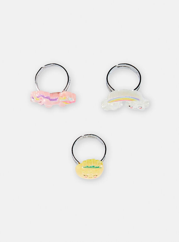 3 anéis decorativos prateado menina TYAJORING / 24SI01E1BAG957