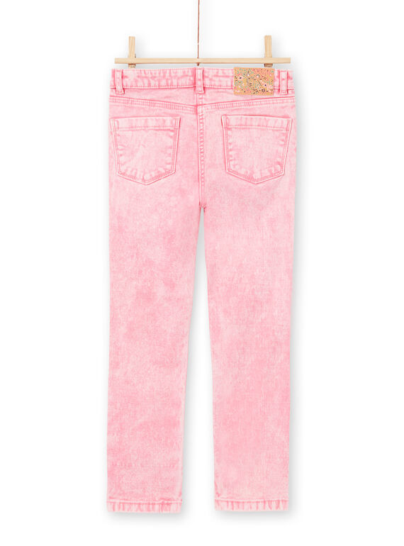Calças de ganga rosa efeito acid wash menina MAKAJEAN / 21W901I1JEAD305