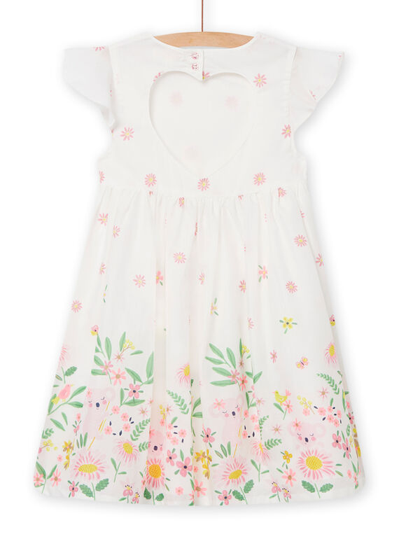 Vestido cru com estampado florido menina NASOROB4 / 22S901Q1ROB001