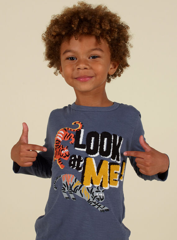 T-shirt mangas compridas padrões tigres menino MOHITEE4 / 21W902U3TML929