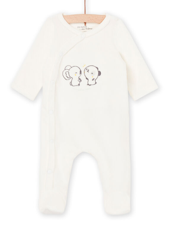 Babygro de mangas compridas com bordado de animais POU1GRE1 / 22WF0583GRE001