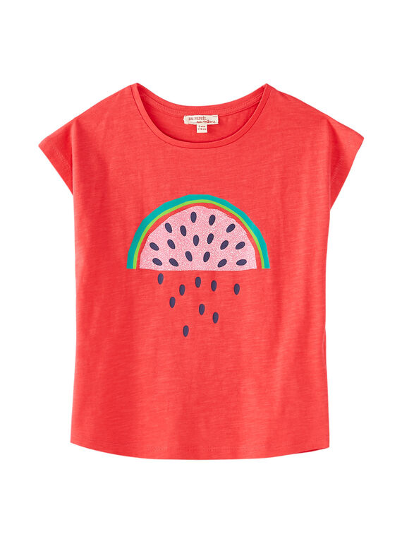 T-shirt de mangas curtas, estampado melancia com brilhante JAJOTI9 / 20S901T5D31F506