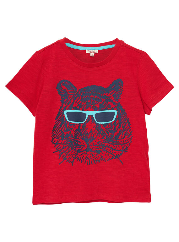 T-shirt menino mangas curtas vermelho tigre JOJOTI4 / 20S90242D31F505