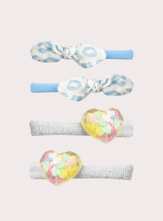 Conjunto de 4 elásticos azuis para meninas  VYAJOELA5 / 24WI01L5ELAC208