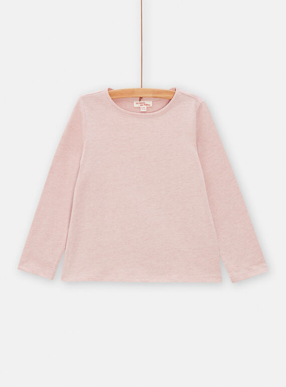 T-shirt rosa-boneca de mangas compridas para menina TAESTEE4 / 24S901V2TMLD328