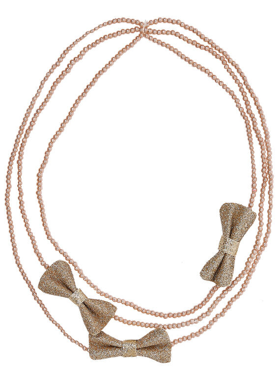 Colar pérolas com 3 laços em glíter ouro JYASOCOU / 20SI0181CLIK008