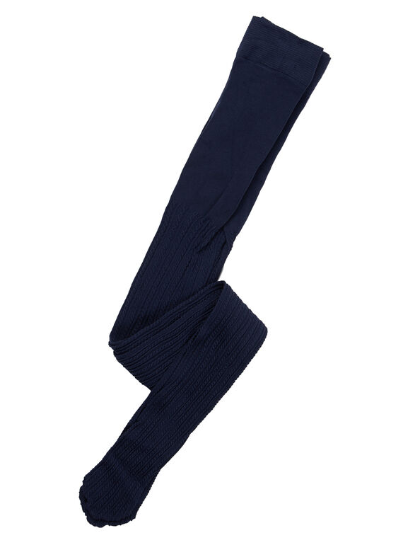 Collants menina em poliamida azul-marinho com torcido JYAESYCOL2 / 20SI0165COL070