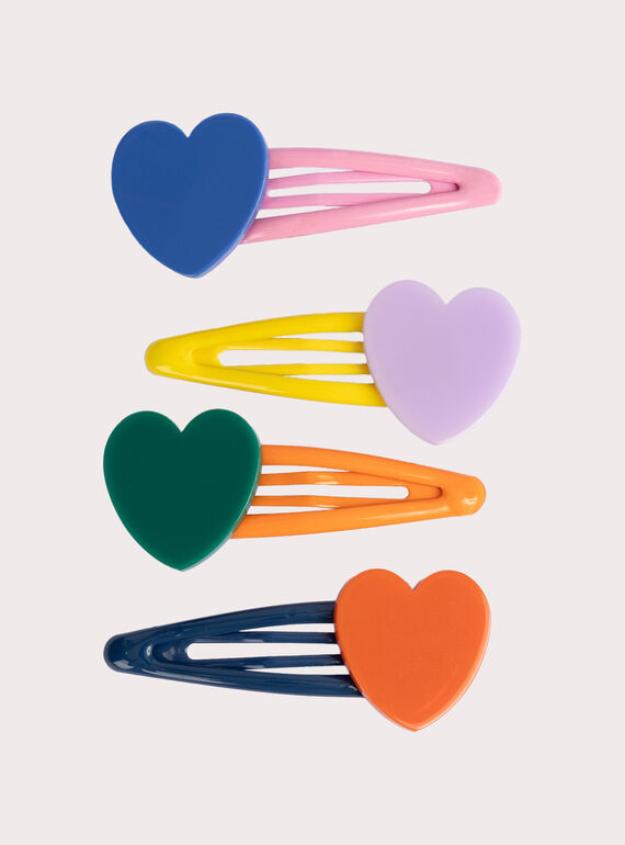 Conjunto de 4 barras de coração multicoloridas para menina VYAJOCLIP4 / 24WI01L6BRT099