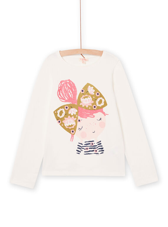 T-shirt de mangas compridas e padrão de menina pequena PARHUTEE2 / 22W901Q1TML001