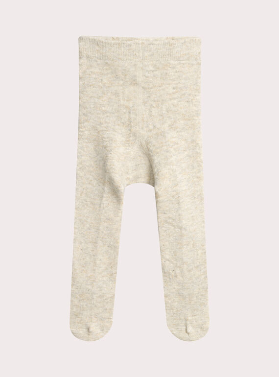 Meia-calça de lantejoulas ecru para menina  VYIJOCOLU1 / 24WI09H2COLA001