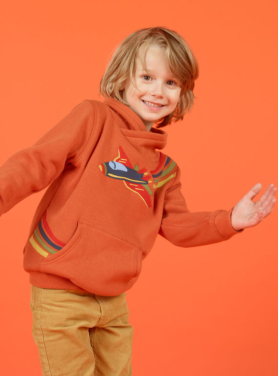 Sweat-shirt laranja com padrão de avião colorido menino MOCOSWE / 21W902L1SWE408