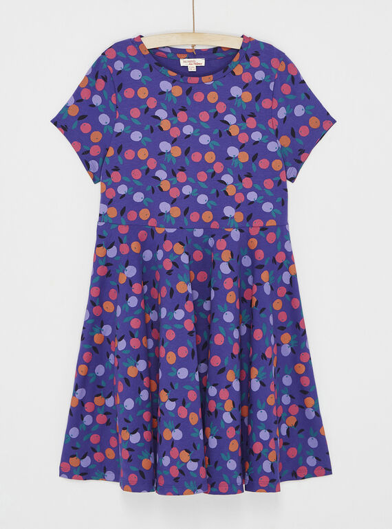 Vestido azul-pervinca com estampado de fruta SALINROB2 / 23W901H1ROB221