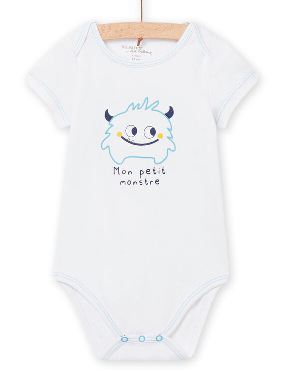Body branco com padrão monstro bebé menino NEGABODMON / 22SH14I1BDL000