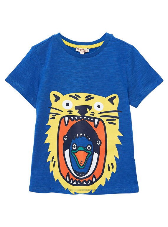 T-shirt menino mangas curtas azul cobalto animais JOJOTI2 / 20S90246D31703
