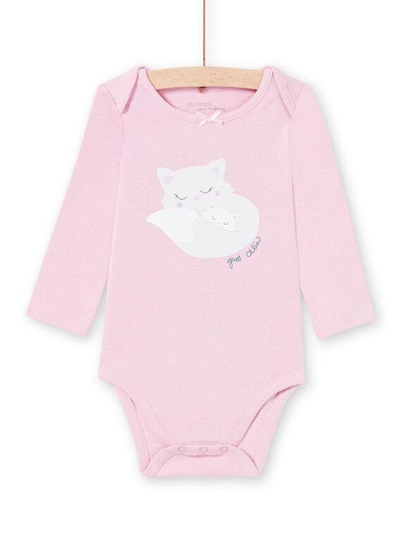 Body de mangas compridas parma com padrões gatos bebé menina MEFIBODMAM / 21WH13B5BDLH702