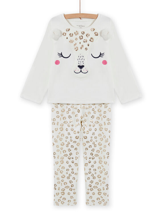Conjunto pijama em veludo com estampado leopardo menina MEFAPYJFEL / 21WH1198PYJ001