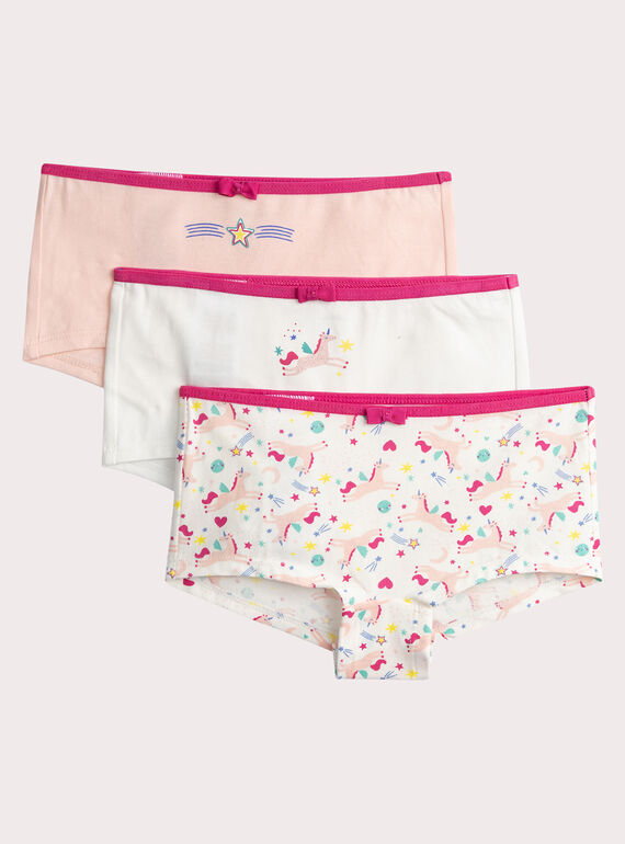 Conjunto de 3 shortys estampados de fantasia para meninas  VEFAHOTUNI / 24WH1183SHY001