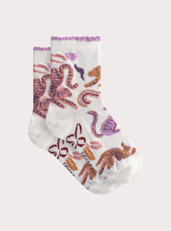 Meias com estampado para meninas  WYALANCHO1 / 25SI01I1SOQ003