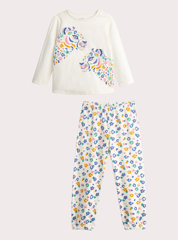 Pijama de veludo com animação de pantera para meninas  VEFAPYJPAN / 24WH1172PYJ001