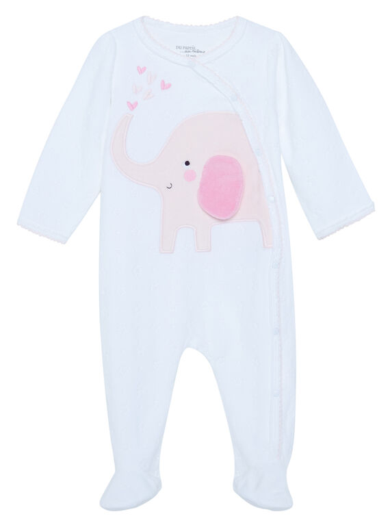 Babygro bebé menina de veludo branco JEFIGRETOIL / 20SH13C1GRE000